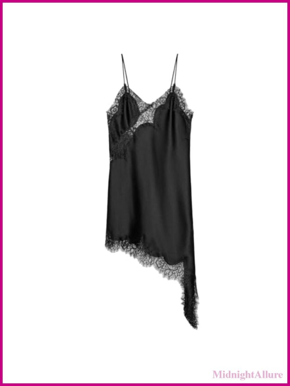 Women's Asymmetric Cocktail Mini Dress Lace Satin V-Neck Sleeveless Date Night